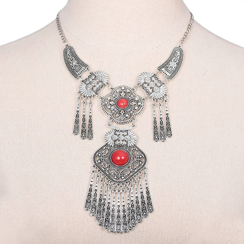 Bohemian Choker Collar Necklace Vintage Tassel Statement Maxi Long Necklace For Women Collier Femme Jewelry - Image 9