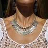 Boho Vintage Ethnic Metal Coins Necklace For Women Gypsy Choker Collar Statement Necklaces Afghan Turkish Maxi Festival Jewelry