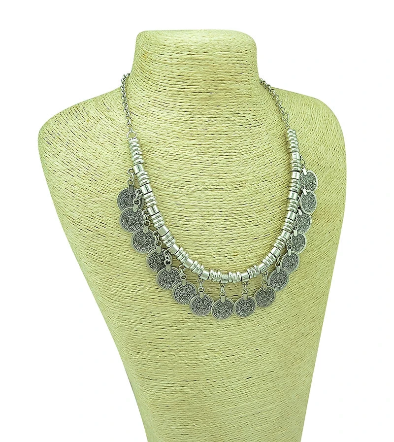 Boho Vintage Ethnic Metal Coins Necklace For Women Gypsy Choker Collar Statement Necklaces Afghan Turkish Maxi Festival Jewelry - Image 3