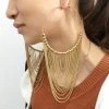 Circular Metal Long Tassel Earrings For Women Indian Jewelry Chain Dangle Earrings Gold Color Ball