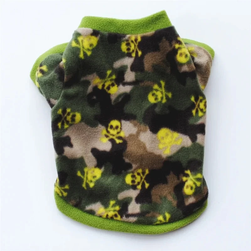 Warm Fleece Pet Dog Clothes Cute Skull Printed Pet Coat Puppy Dogs Shirt Jacket French Bulldog Pullover Camouflage Dog Clothing - Image 17