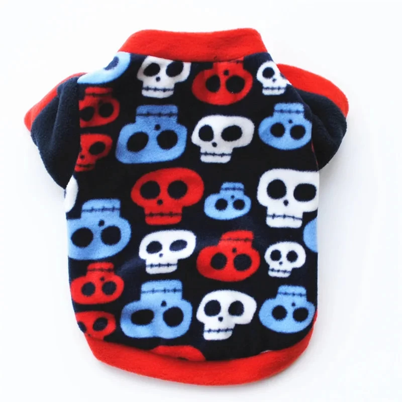 Warm Fleece Pet Dog Clothes Cute Skull Printed Pet Coat Puppy Dogs Shirt Jacket French Bulldog Pullover Camouflage Dog Clothing - Image 10