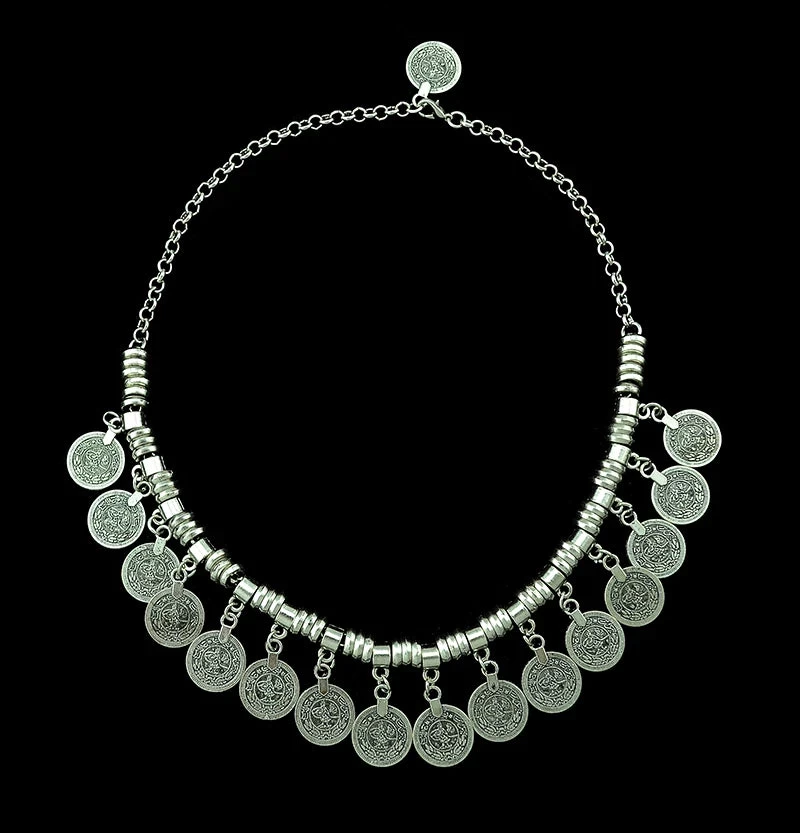 Boho Vintage Ethnic Metal Coins Necklace For Women Gypsy Choker Collar Statement Necklaces Afghan Turkish Maxi Festival Jewelry - Image 4