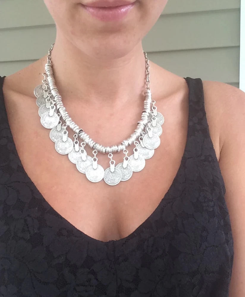 Boho Vintage Ethnic Metal Coins Necklace For Women Gypsy Choker Collar Statement Necklaces Afghan Turkish Maxi Festival Jewelry - Image 2