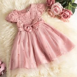 Girl Lace Wedding Party Dress Kids Baby Tulle Birthday Princess Tutu Prom Child Christmas New Year Party Costume