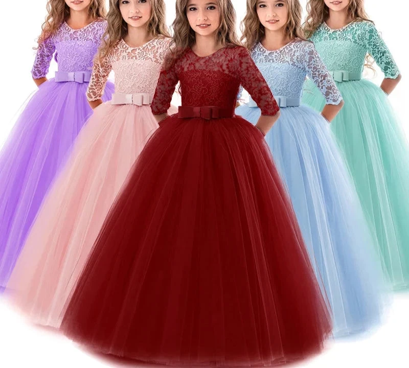 Children Princess Girls Party Wear Kids Christmas Dress Girl's Birthday Dress Baby Girl Wedding Banquet Clothes 3-14 Years