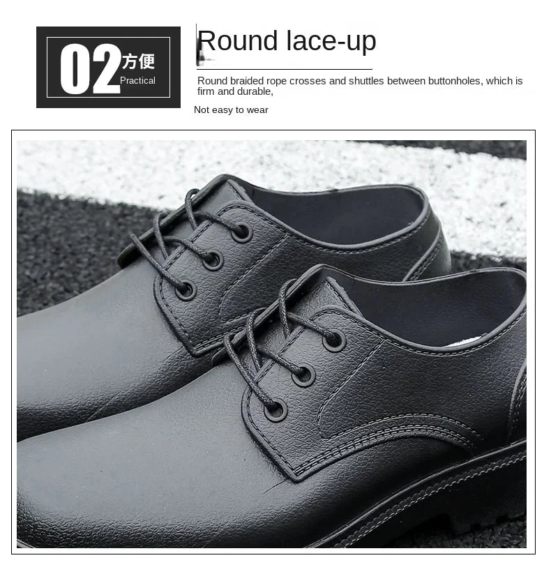 Men's Low-top Water Shoes Outdoor Waterproof Anti-slip Car Wash Kitchen Chef Work Rain Boots Rubber Shoes - Image 6