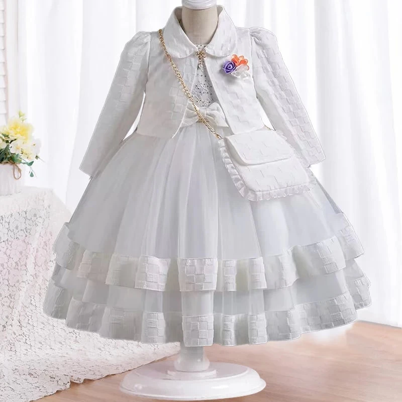 Dress Long Sleeved Birthday Party Elegant Evening Dress Performance Fluffy Girl Princess Dress - Image 8