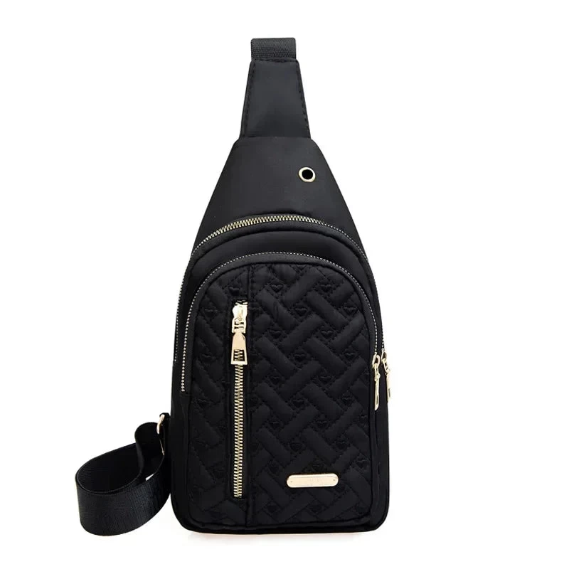 Rhombus Embroidery Thread Women's Bag Fashion Lattice Nylon Chest Handbag Classic Rhombus Single - Image 7