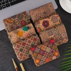 Multifunctional Bohemian Style Short Women's Wallet Wood Grain Multi Card Slot Wallet Large Capacity Portable Car