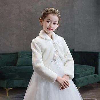 Girls Plush Jacket Keep Warm Little Princess Cloak Long Sleeve Shawl Christmas Birthday Party New Kids Clothes - Image 8