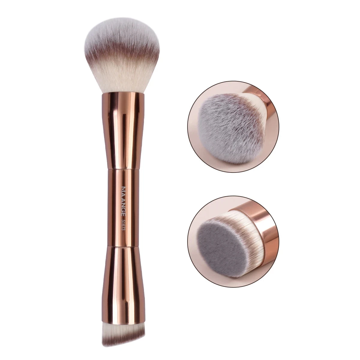 Foundation Makeup Brush Double Head Concealer Contour Brush For Liquid Soft Dense Hair Facial Cosmetic Makeup Tools - Image 7