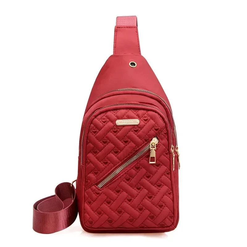 Rhombus Embroidery Thread Women's Bag Fashion Lattice Nylon Chest Handbag Classic Rhombus Single - Image 16