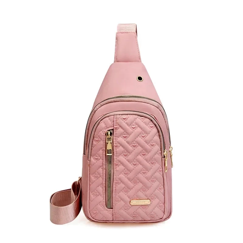 Rhombus Embroidery Thread Women's Bag Fashion Lattice Nylon Chest Handbag Classic Rhombus Single - Image 10