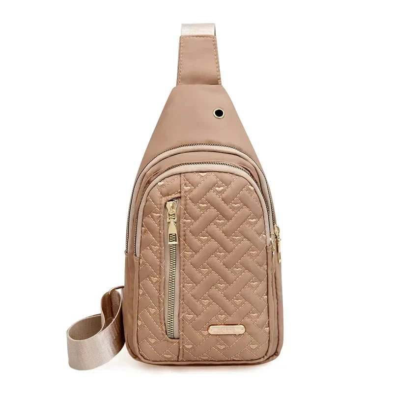 Rhombus Embroidery Thread Women's Bag Fashion Lattice Nylon Chest Handbag Classic Rhombus Single - Image 12