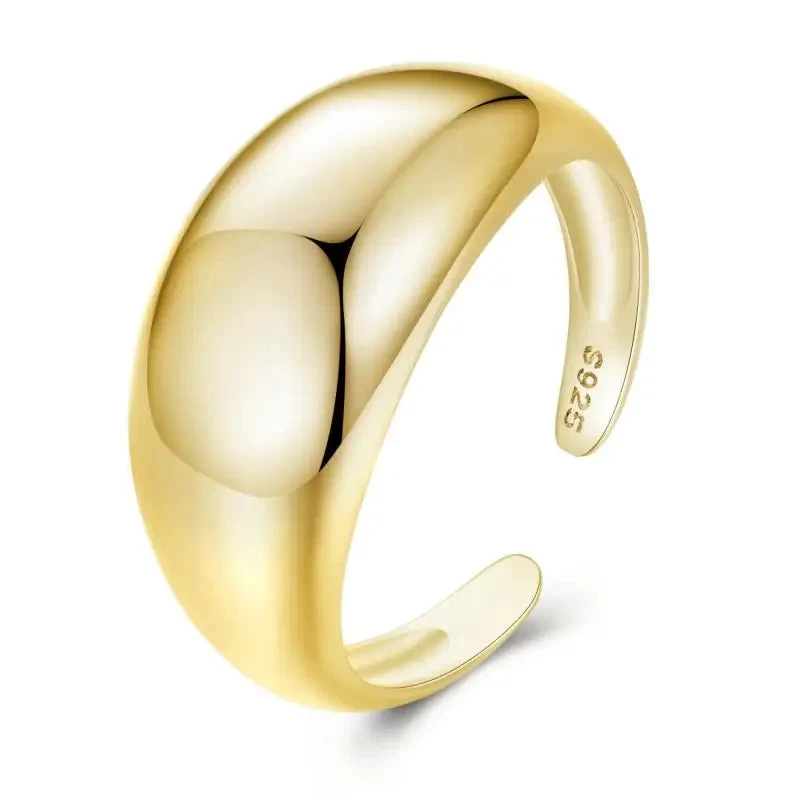 925 Sterling Silver Chunky Rings For Women Adjustable Bold Thick Statement Rings For Women Minimalist Rings - Image 7