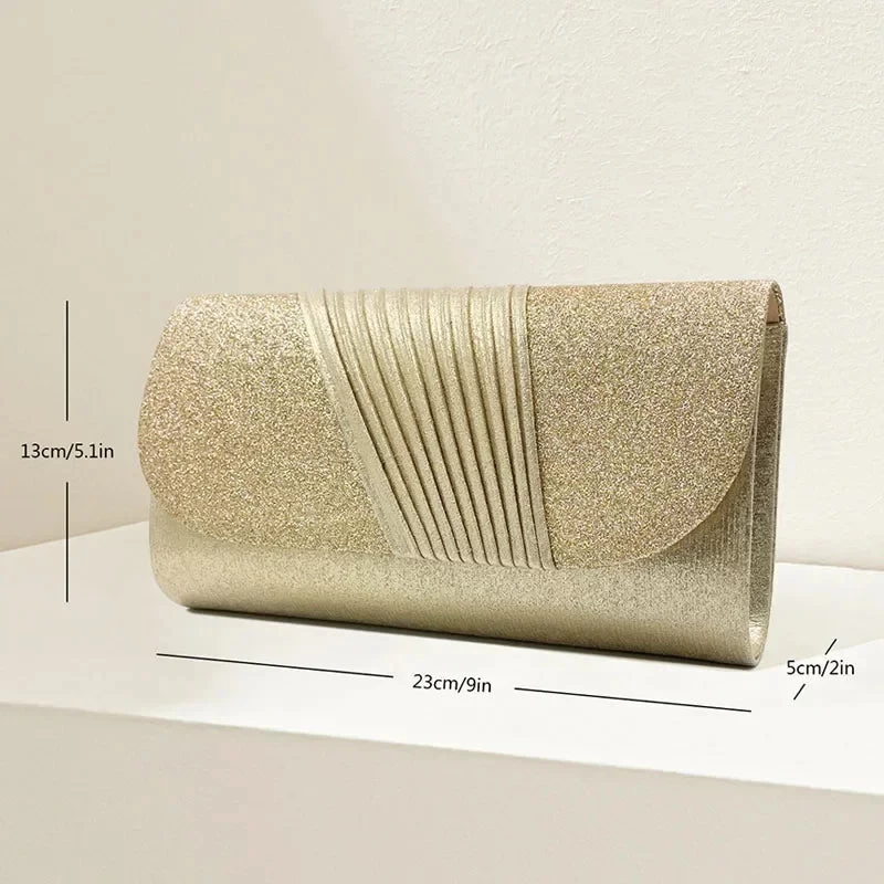 Women Evening Clutch Bag Female Crystal Day Clutch Wedding Purse Party Banquet Black Silver Clutches Bag Sequin Shoulder Bag - Image 6