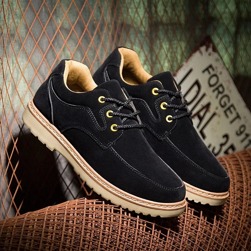 Outdoor Men Working Shoes Brown Suede Casual Shoes British Style Business Man Shoe Classic Vintage Male Shoes Thick Sole Sneaker - Image 7