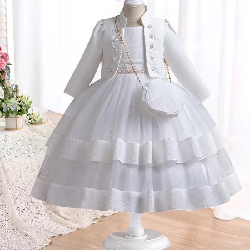 Dress Long Sleeved Birthday Party Elegant Evening Dress Performance Fluffy Girl Princess Dress - Image 11