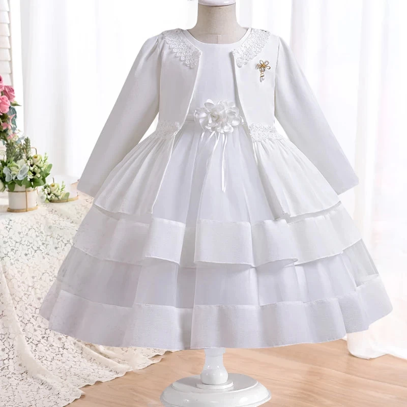 Dress Long Sleeved Birthday Party Elegant Evening Dress Performance Fluffy Girl Princess Dress - Image 13