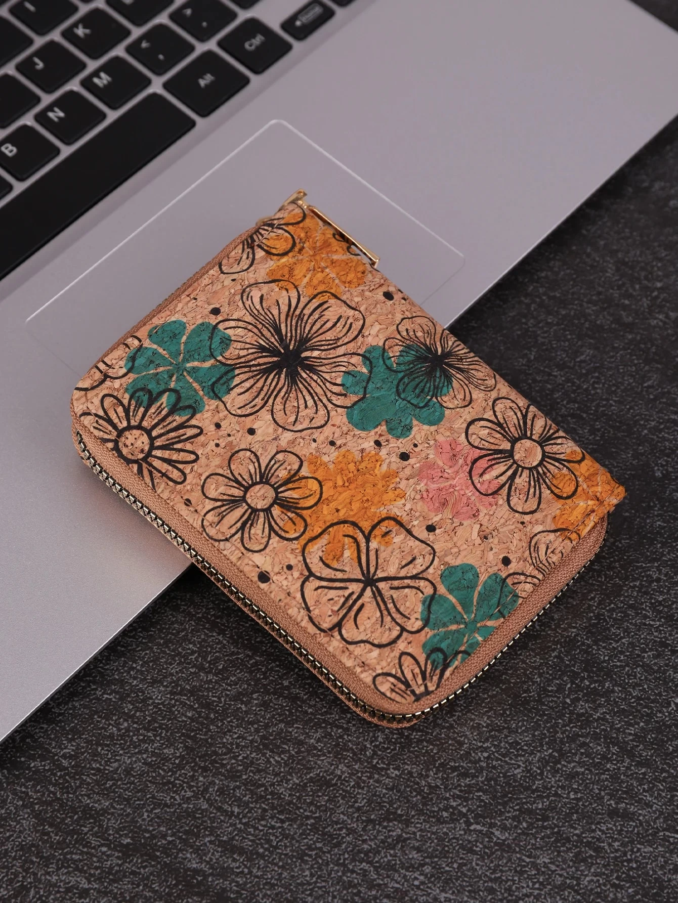 Multifunctional Bohemian Style Short Women's Wallet Wood Grain Multi Card Slot Wallet Large Capacity Portable Car - Image 7