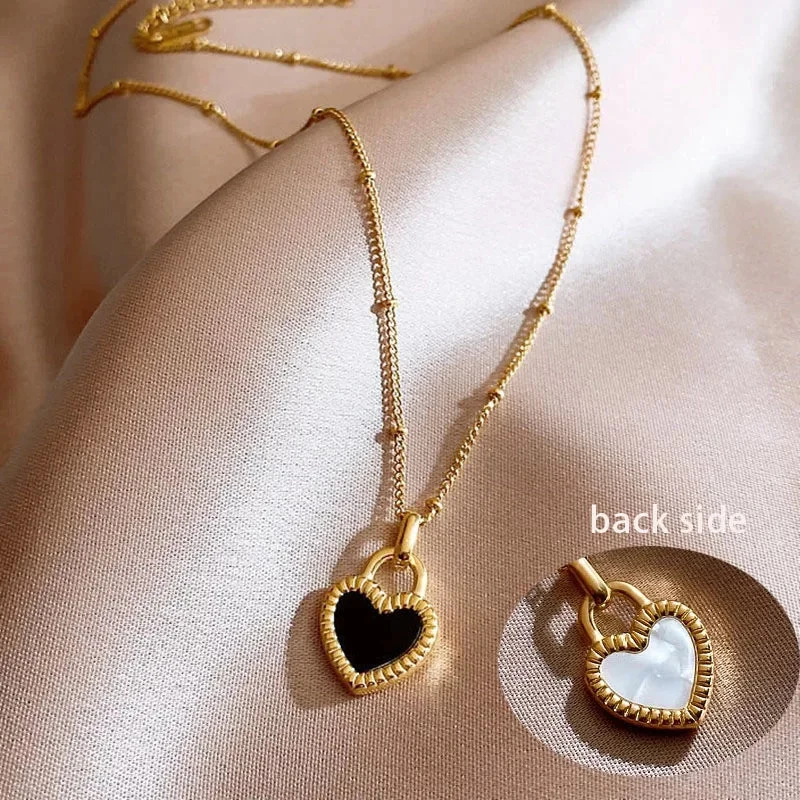 Black Heart Pendant Necklace Punk Shiny Rhinestone Star Asymmetric Chain Necklace For Women Neck Chain Y2K Jewelry - Image 12