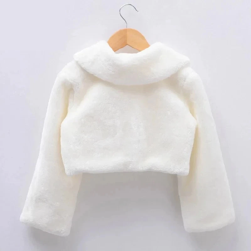 Girls Plush Jacket Keep Warm Little Princess Cloak Long Sleeve Shawl Christmas Birthday Party New Kids Clothes - Image 2