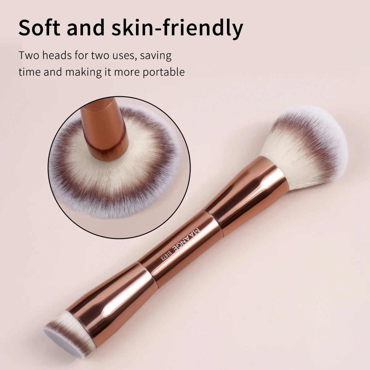 Foundation Makeup Brush Double Head Concealer Contour Brush For Liquid Soft Dense Hair Facial Cosmetic Makeup Tools - Image 5