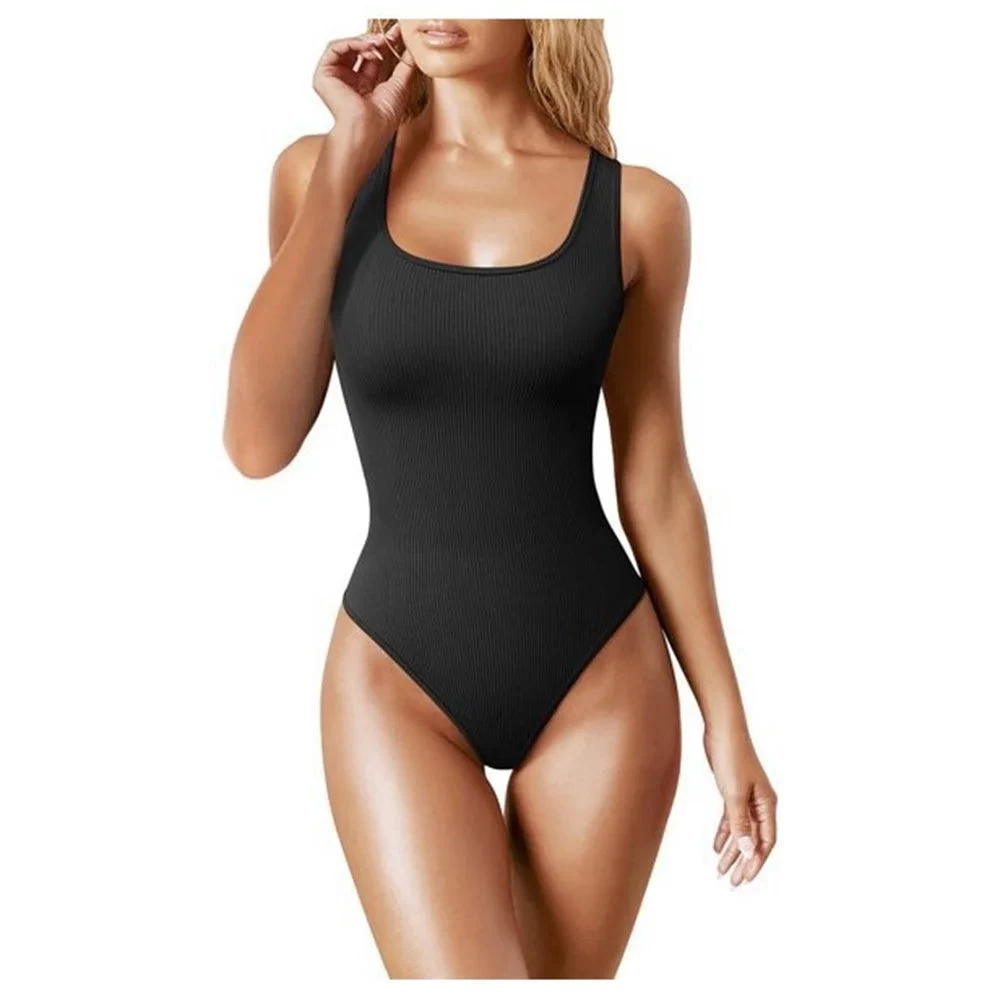 Sleeveless Bodysuits For Women Summer Basic Ribbed Sexy Crew Neck Racerback Tank Tops Body Suit Going Out - Image 8