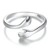 925 Sterling Silver Hug Warmth And Love Hand Adjustable Ring For Women Party Jewelry, His Big Loving Hugs Ring 3 Colors