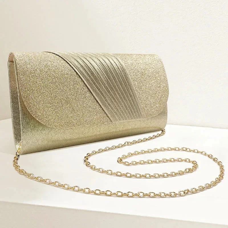 Women Evening Clutch Bag Female Crystal Day Clutch Wedding Purse Party Banquet Black Silver Clutches Bag Sequin Shoulder Bag - Image 3