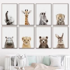 Baby Room Animal Wall Canvas Painting Elephant Giraffe Bear Wall Art Prints Picture Nordic Art Poster For Kid Room Nursery Decor