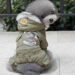 Pet Clothes Winter Warm Dog Coat Jumpsuit Hoodie Thicken Cotton-Padded Pet Clothing For Teddy Dogs Costume Cat Dog Clothes