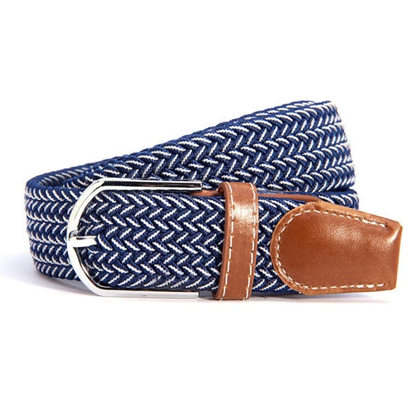 31 Colors Men Women's Canvas Plain Webbing Metal Buckle Woven Stretch Waist Belt - Image 16