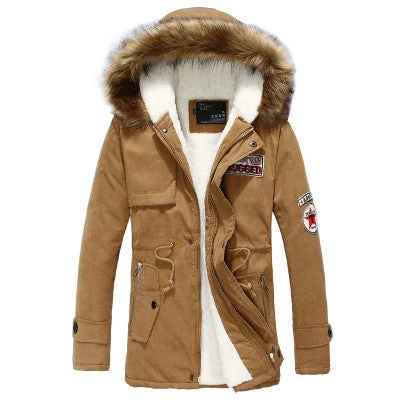 Winter Style Warm Men's Jacket Parka Thick Warm Fur Collar Long Cotton Jacket Men Comfortable Cotton Hooded Parka Men - Image 2