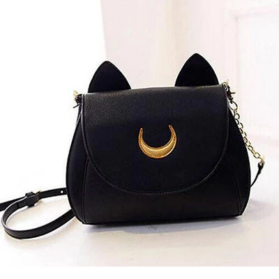 Summer Limited Sailor Moon Chain Shoulder Bag Ladies Luna Cat PU Leather Handbag Women Messenger Crossbody Small Bag - Image 2