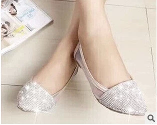 Flats Shoes Women Plus Size 35-41 Fashion Flats For Women Pointed Toe Soft Flat Heel Shoes Rhinestone Flats - Image 2
