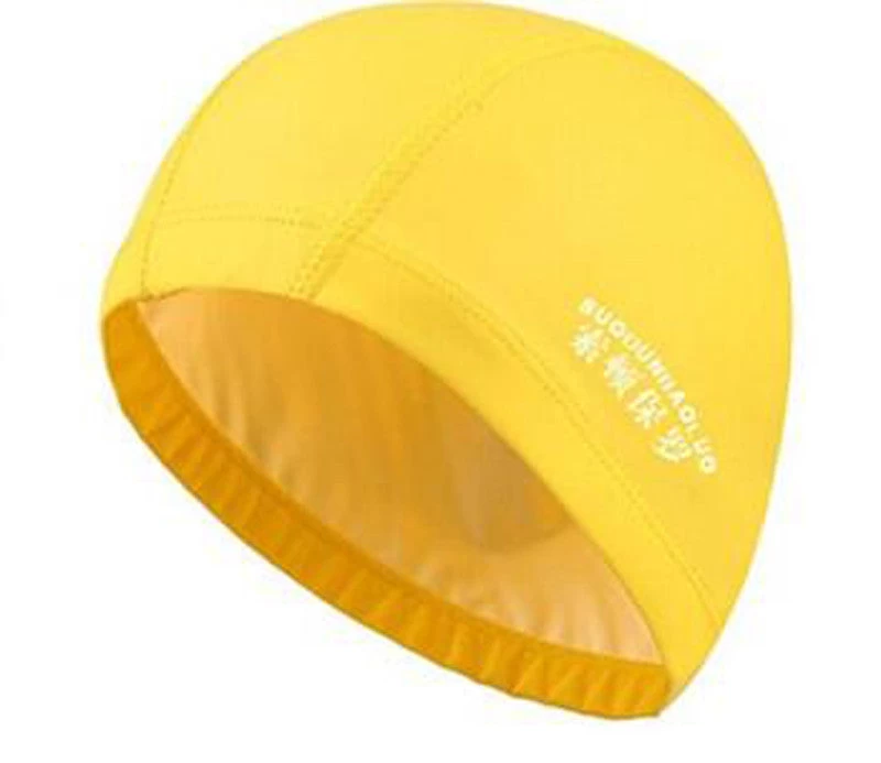 Elastic Waterproof PU Fabric Protect Ears Long Hair Sports Swim Pool Hat Swimming Cap Size For Men & Women Adults - Image 7