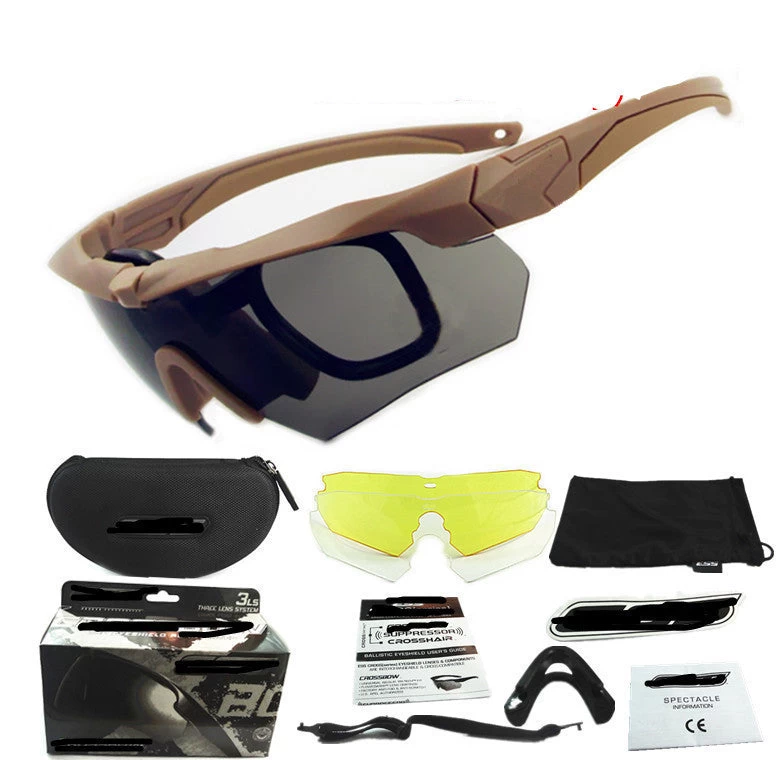 Tactical Military Goggles Army Glasses Polarized Sunglasses Cycling Hiking Eyewear Cross Eyeshield 3ls / 5ls Lens Kit HT12-0005 - Image 4