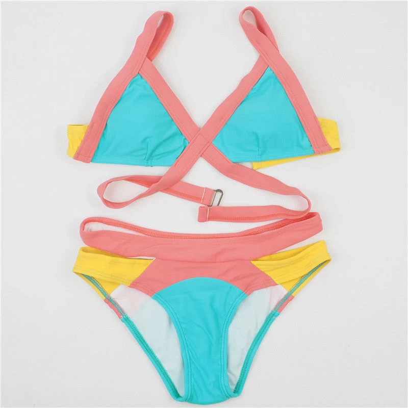 Women Swimwear Push Up Swimsuit Red White Black Bikini Bandage Swimsuit Plavky Biquini Biquinis Feminino - Image 4