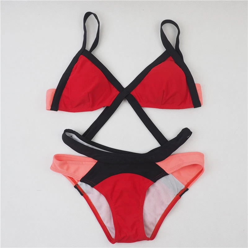 Women Swimwear Push Up Swimsuit Red White Black Bikini Bandage Swimsuit Plavky Biquini Biquinis Feminino - Image 7