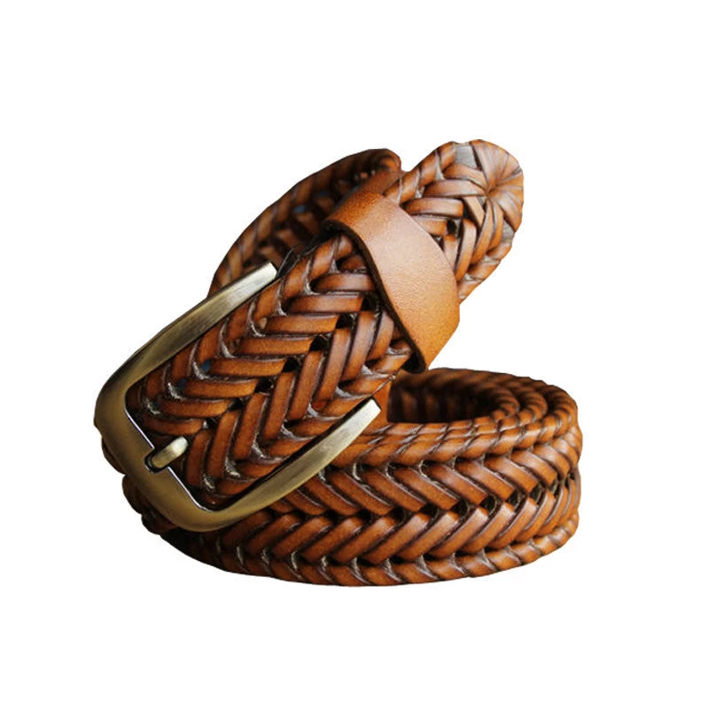 Belt Man Fashion Mens Belts Luxury Genuine Leather Brown Braided Cow Skin Straps Men Jeans Wide Girdle Male 3 Colors - Image 3