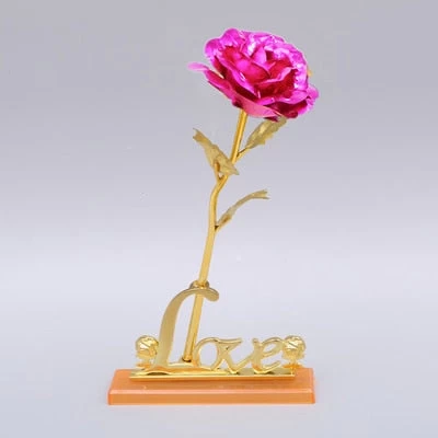 Valentine's Day Creative Gift 24K Foil Plated Rose Gold Rose Lasts Forever Love Wedding Decor Lover Lighting Roses Creative Gift - Image 19