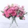 30cm Rose Pink Silk Peony Artificial Flowers Bouquet Home Wedding Decoration Indoor