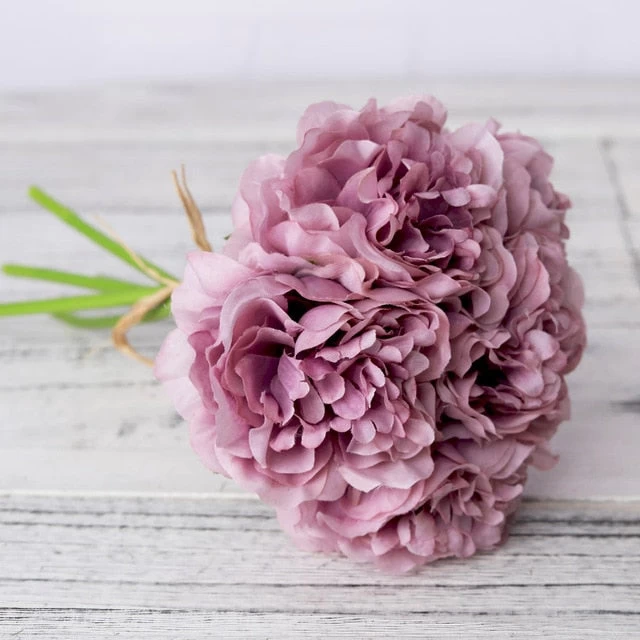 Peony Artificial Artificial Silk Flowers For Home Decoration Wedding Bouquet For Bride High Quality Fake Flower Faux Living Room - Image 3
