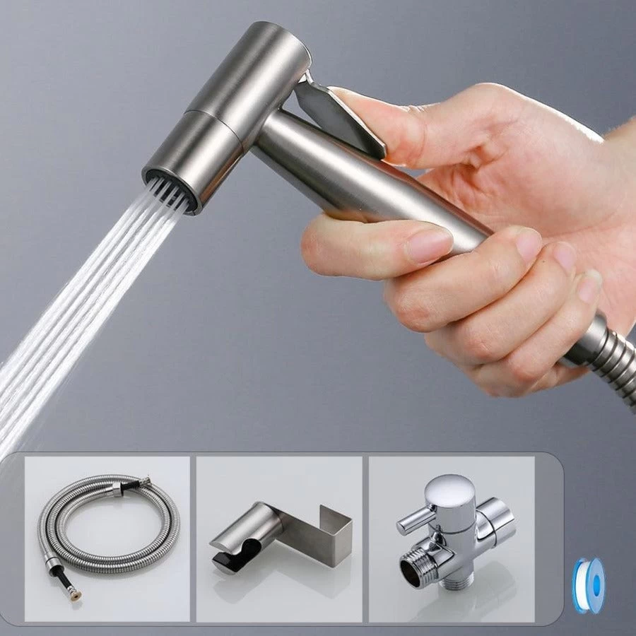 Handheld Toilet Bidet Sprayer Set Kit Stainless Steel Hand Bidet Faucet For Bathroom Hand Sprayer Shower Head Self Cleaning
