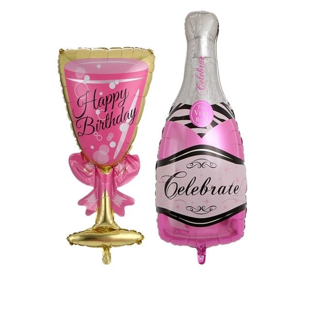 2pcs Large Size Champagne Cup Bottle Aluminium Foil Balloons Wedding Birthday Party Decorations Anniversary Baby Shower Balloons - Image 15