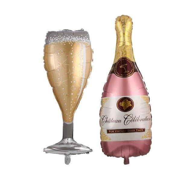2pcs Large Size Champagne Cup Bottle Aluminium Foil Balloons Wedding Birthday Party Decorations Anniversary Baby Shower Balloons - Image 16