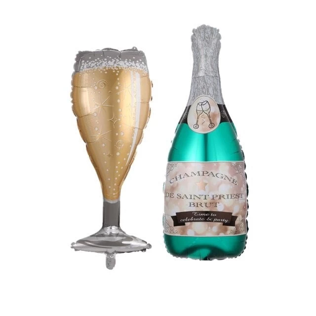 2pcs Large Size Champagne Cup Bottle Aluminium Foil Balloons Wedding Birthday Party Decorations Anniversary Baby Shower Balloons - Image 13