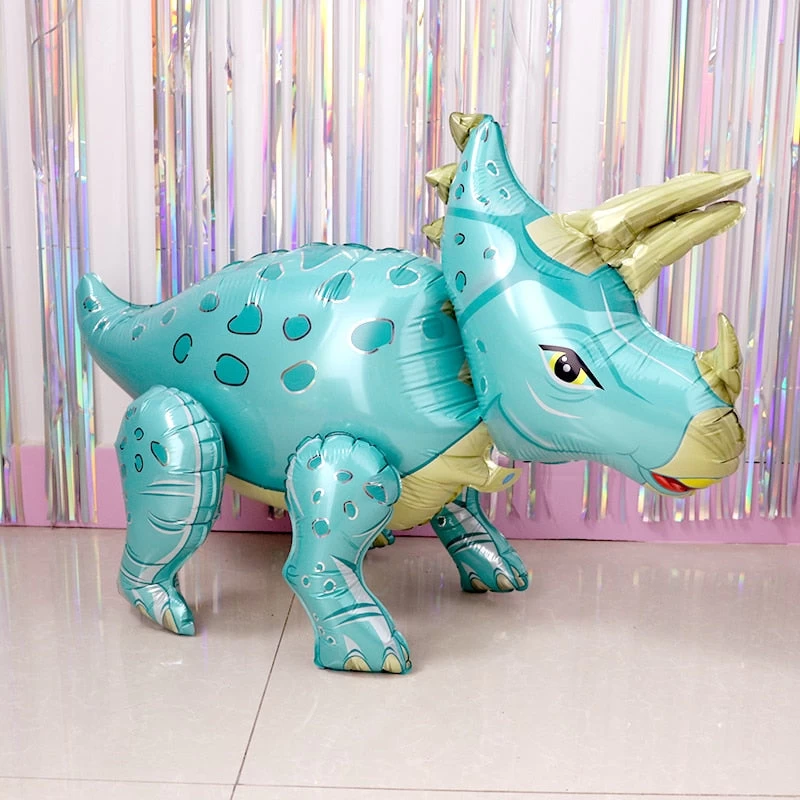 Large 4D Dinosaur Foil Balloons Green Dinosaur Standing Dragon Birthday Party Decorations Kids Supplies Boy Toys Air Globos
